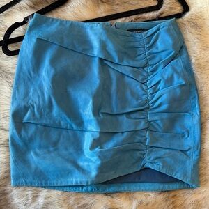 Lamarque Turquoise Ruched Mini Skirt